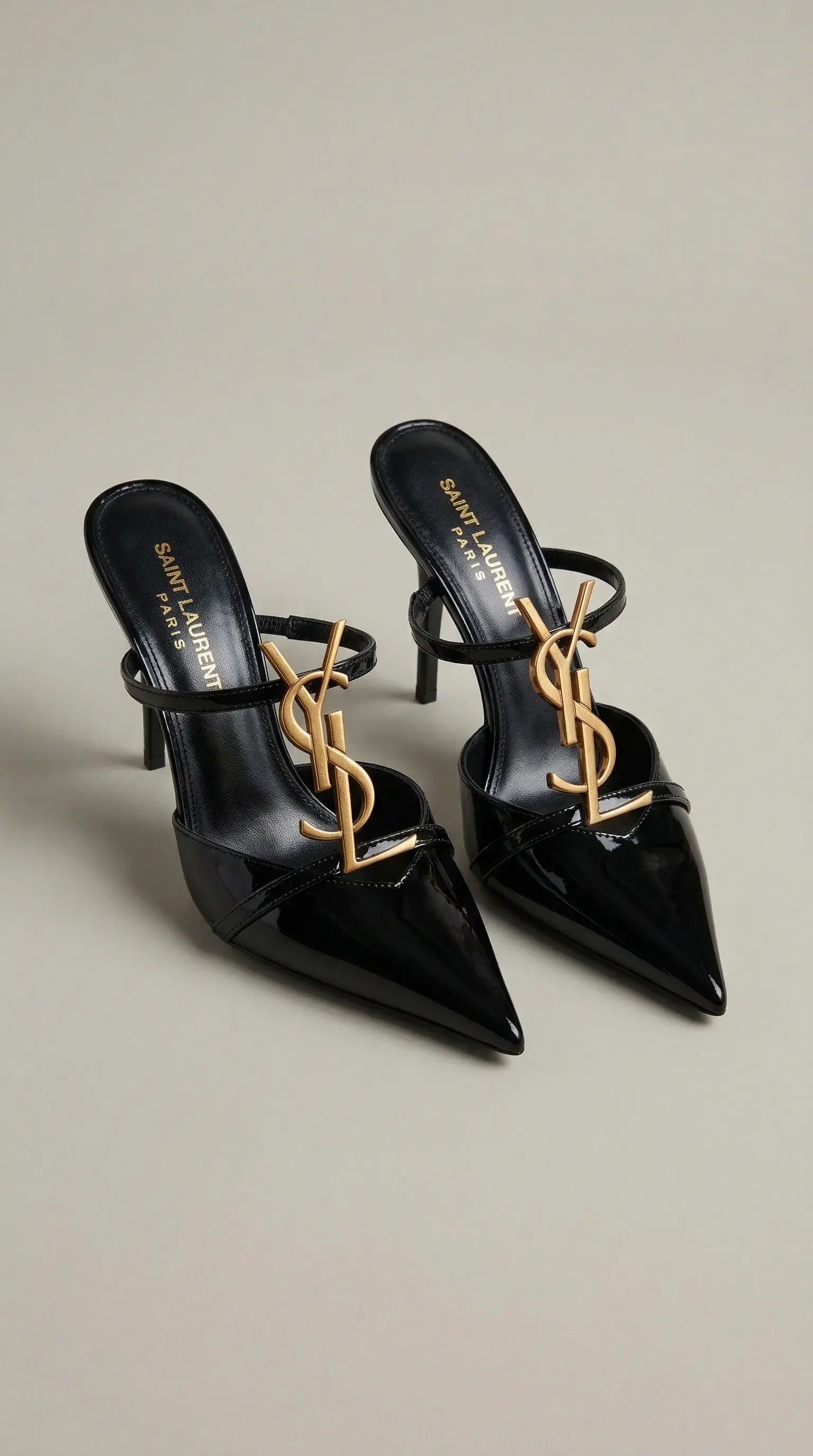 Opyum Pointed Heel Mules – Black